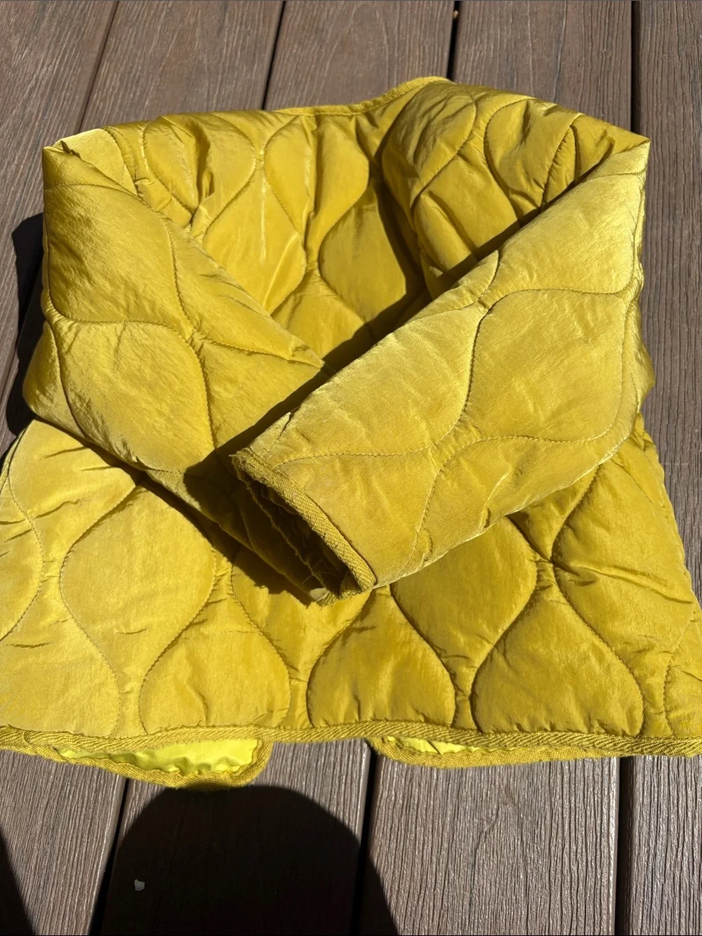 Zara Kids Quilted Puffer Jacket in Mustard Yellow